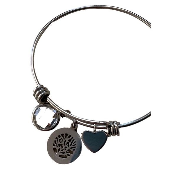 Silver Tone Adjustable Bracelet with Charms - Picture 3 of 3